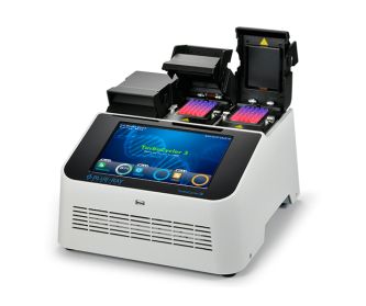 Thermal cycler with three blocks. protocol 30 minutes faster. save time, space and share it with colleagues